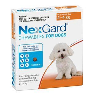 Boehringer Ingelheim NexGard таблетки для собак від 2 до 4 кг 1 шт - masterzoo.ua