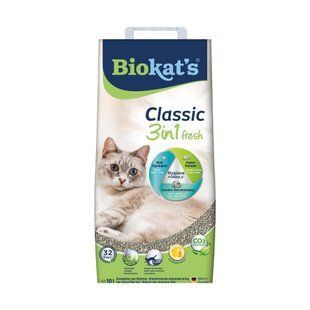 Biokats Classic Fresh 3in1 наповнювач бентонітовий 10 л - весняні трави - masterzoo.ua