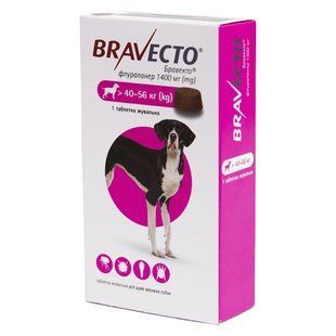 Таблетки для собак Bravecto від 40 до 56 кг, 1 шт - masterzoo.ua